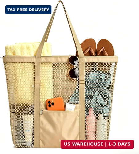 Large mesh beach tote - large, for